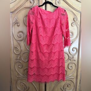 Jessica Howard Dress / Beautiful Salmon Lace Dress / Great Condition/ Size 8 /